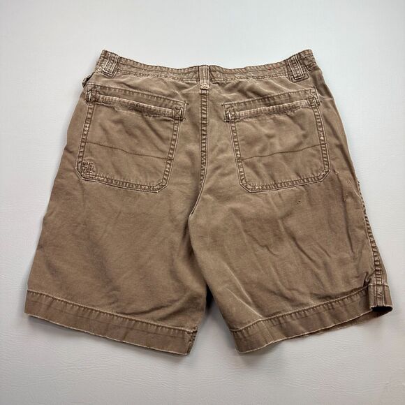 Vintage Mossimo Cargo Supply Shorts Mens 38 Brown Chino Distressed Skate Y2K - Picture 6 of 11